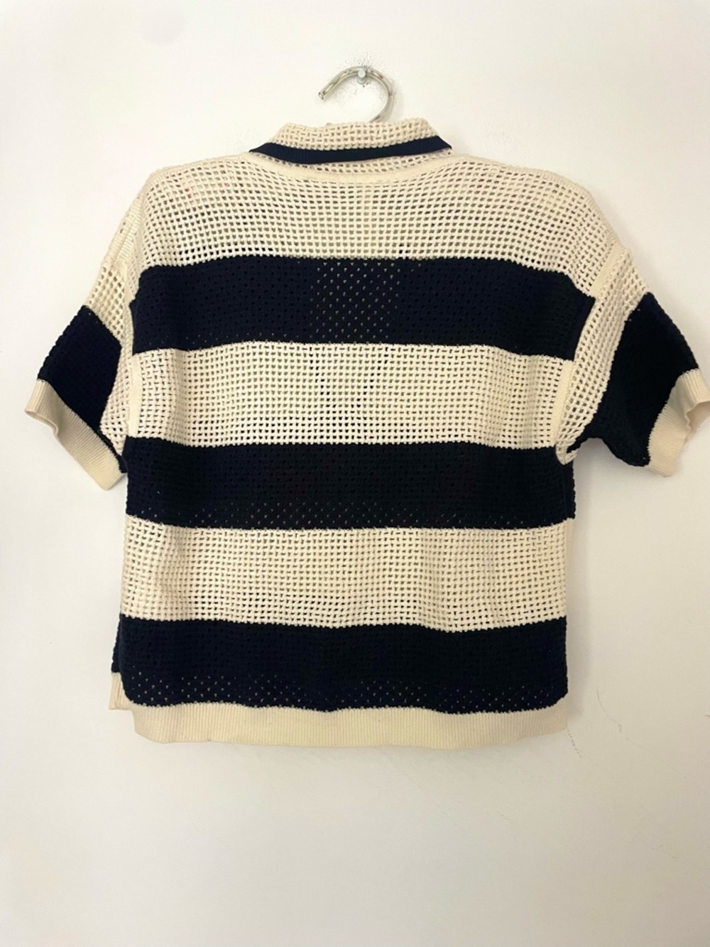 Vanessa Bruno Edaly Open Knit Polo Sweater Striped Cotton - Picture 10 of 10